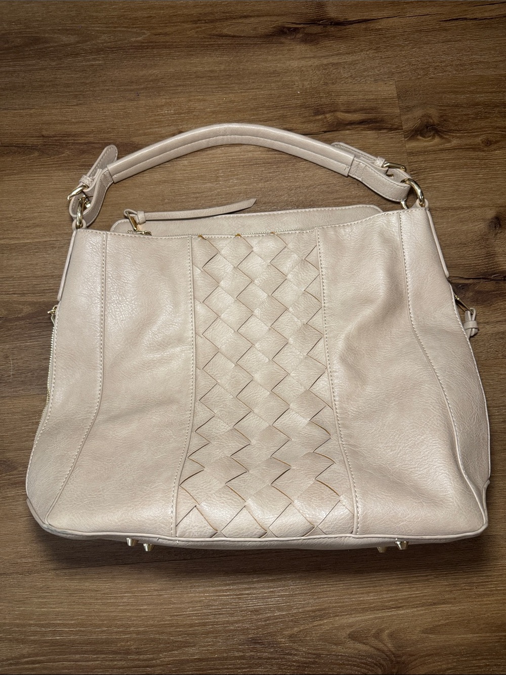 Urban Expressions Tan Woven-Large Hobo Shoulder Bag